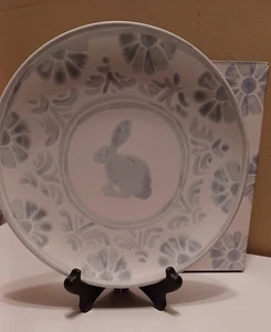 Pottery Barn Chambray Bunny Handcrafted Salad Plates~Portugal~Set of 4~BOXED - Picture 1 of 1