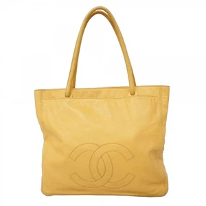 5Fc3434 Chanel Tote Bag Lambskin Beige Gold Hardware Used Women - Picture 1 of 11