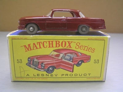 Matchbox Lesney #53 Mercedes Benz 220 Coupe Maroon Version MIB Mint in Box - Image 1 of 4