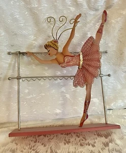 PINK BALLERINA JEWELRY HOLDER DISPLAY STAND Rare - Picture 1 of 6