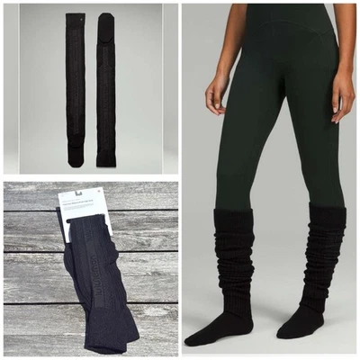 Lululemon Find Your Balance 膝盖高袜黑色暖腿器全新中号全新带标签 — 第 1/4 张图片