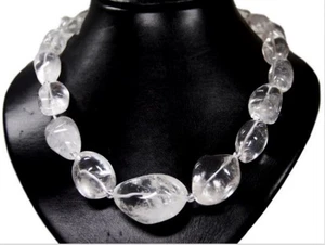 Heilstein Halskette aus dem Edelstein Bergkristall Sehr Große Nuggets - Picture 1 of 3