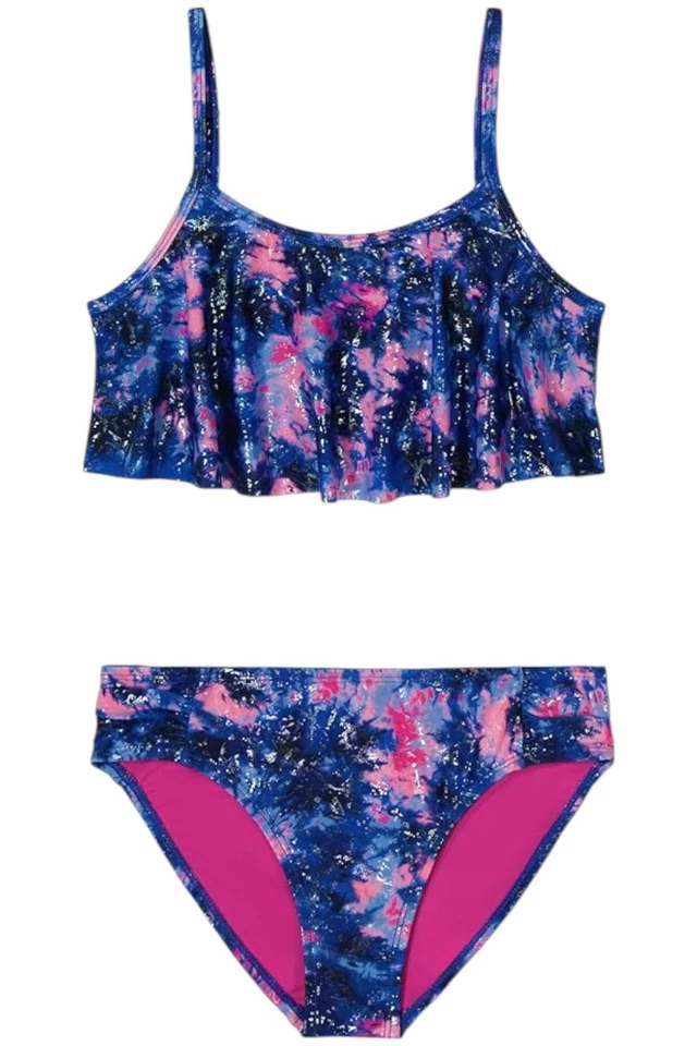 Under Armour Kid's Girl Two-Piece Bikini Set Photon Blue Flutter - Image 1 of 1