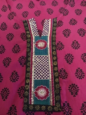 CAMISA TÚNICA MUJER ALGODÓN INDIA TOP ADORNADA DETALLE BOHO MANGA 3/4 TALLA GRANDE Foto 1 de 4