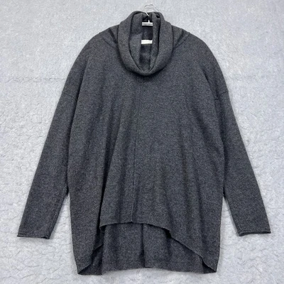 Suéter Kinross Para Mujer Pequeño Gris Capucha Cuello 100% Cachemira Asym Drapey Pullover Foto 1 de 4
