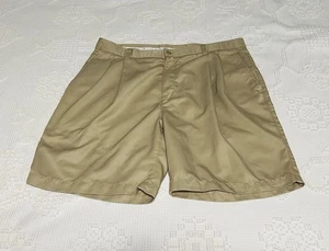 Pantalones Cortos Savane Micro-Denier Poliéster Para Hombre 38" Caqui Vestido Golf Plisado Tostado - Imagen 1 de 8
