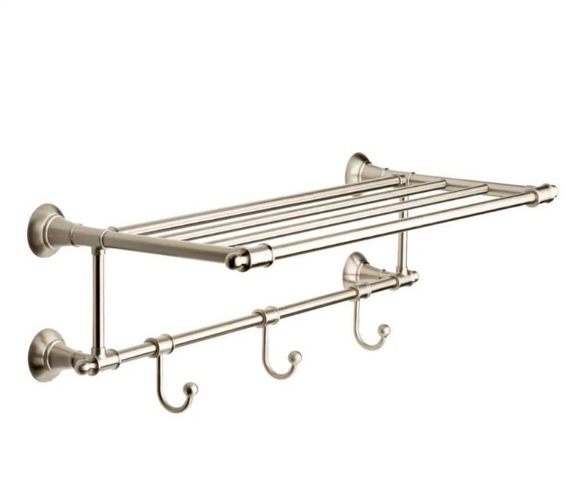 Delta 24 pol. Prateleira de toalha W com 3 ganchos de toalha em níquel escovado HEXTN32-BN - Imagem 1 de 1