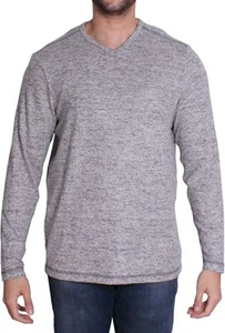 Tommy Bahama Men's Long Sleeve Leeward V Neck Tee Shirt, Gray Heather, M - Picture 1 of 3