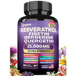 Zoyava Resveratrol-Ergänzung 12600 mg Distel NAD-Ergänzung Berberin 60 Kapseln * - Bild 1 von 6