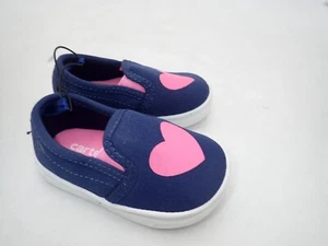 Carters Toddler Heart Slip-On Sneakers Navy size 4 - Picture 1 of 7