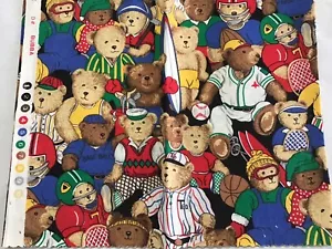 1/4 Yd, Bubba Bear Print, 100% Cotton - Picture 1 of 2