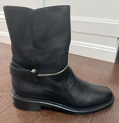 Bota de tornozelo Balenciaga couro preto tamanho 38 nova na caixa - Imagem 1 de 4