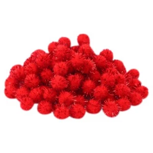 500 Pcs 1.5cm Glitter Pom Poms Dazzling Christmas Pom Poms Fluffy Pom Balls F... - Picture 1 of 3