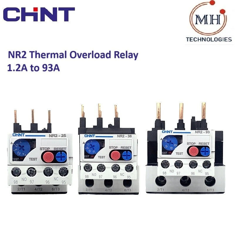 CHINT NR2 THERMAL OVERLOAD RELAY FOR NC1 CONTACTOR STOP/RESET BUTTONS