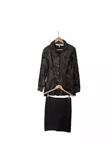 Y2K Gianfranco Ferre Brown Suit Skirt Jacket I 44 42 0906 - Picture 1 of 5