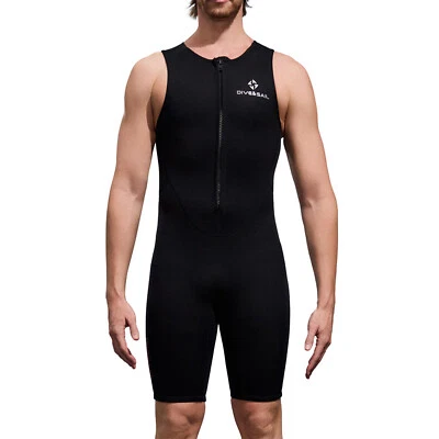DE iEFiEL Herren 2mm Neoprenanzug Frontreißverschluss Bodysuit Schwimmanzug - Bild 1 von 4
