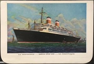 American Export Lines S.S.Constitution~S.S.Independence ~ Folded Letter Postcard - Picture 1 of 4