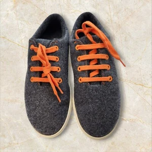 Baabuk Wool Sneakers Gray and Orange Women's Size EU 38 US 7.5/8 New in Box - Picture 1 of 9