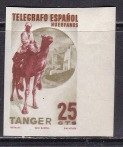 1957 - España - Tanger - Huerfano de Telegrafos - 25c Sin Dentar - MNH - Imagen 1 de 2