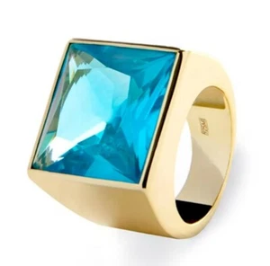 Anillo plata chapada Luxenter XA2106Y0414 Circonita Topacio azul-Talla 14 - Imagen 1 de 9