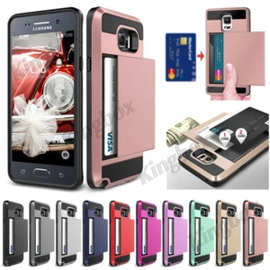 Samsung Phone Case Slide Card Slot Wallet Case Hybrid Slim Armor CS Cases Cover - Picture 1 of 20