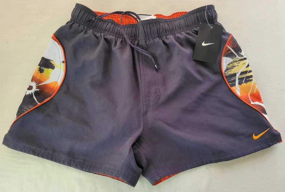 Nike Swim Trunks Men's Board Shorts Small Black Mesh Brief Hawaiian Tropical NEW - Image 1 of 1