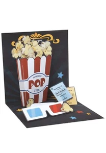 3D Father's Day Greeting Card Treasures Pop-up Up With Paper  - Popcorn Movie - Picture 1 of 2