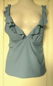 Wonderly Slate Blue Ruffled Tankini Top Size XX-Large - Picture 1 of 3