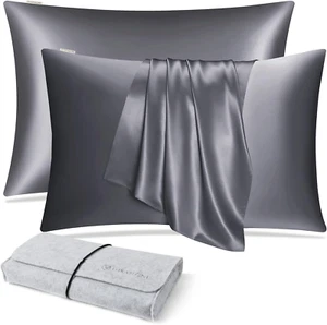 100% Natural Mulberry Silk Pillow Case for Hair and Skin with Hidden Zipper 22 M - Picture 1 of 12