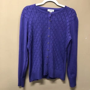 Eclectic Purple Button Front Cardigan Size M NWT - Picture 1 of 5