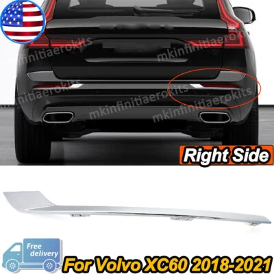 Fit For 2018-2021 Volvo  XC60 Chrome Rear Bumper Strip Molding Trim Right Side Foto 1 de 4