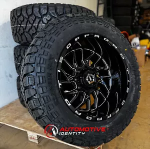 20x12 TIS 544BM Black Wheels 35" Kenda AT Tires 8x6.5 GMC Sierra 2500 3500 - Picture 1 of 5