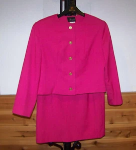 WOMENS HOT PINK CAREER SUIT by RADCLIFFE (JACKET: SIZE 10, SKIRT: SIZE 14) - Picture 1 of 4