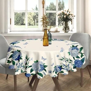 60-in. round tablecloth,waterproof,wrinkle-resistant polyester floral tablecloth - Picture 1 of 8