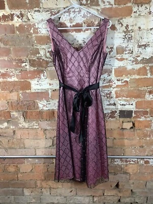 womens ADRIANNA PAPELL boutique evening dress sz 8P cocktail pink & Black - Image 1 of 3