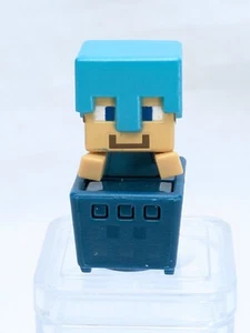 Minecraft Mini-Figures Series 7 1" Steve Diamond Armor Rolling Minecart Figure - Picture 1 of 5
