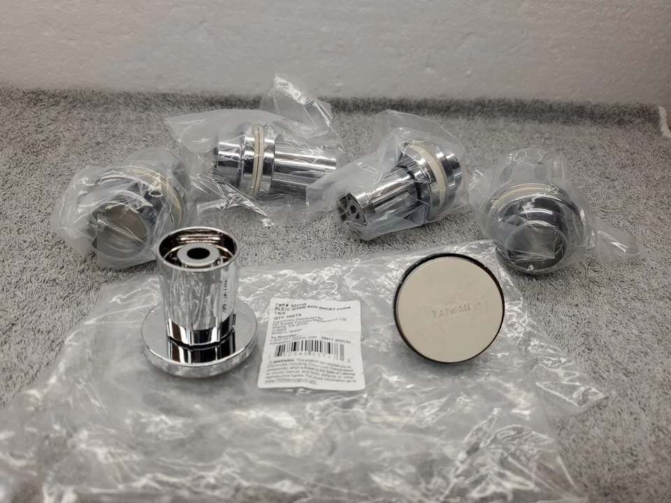 HD Supply 822730 Plastic Chrome Plated 1 Shower Rod Ends - Pair