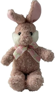 Peluche GUND de 12" rosa y blanco conejo FRIZZI 3581 arco a cuadros felpa Pascua - Imagen 1 de 15
