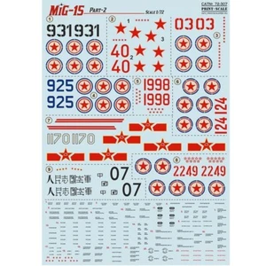 Decal for airplane 1:72 MiG-15 Korean War Waterslide decals Print Scale 72-307 - Picture 1 of 24