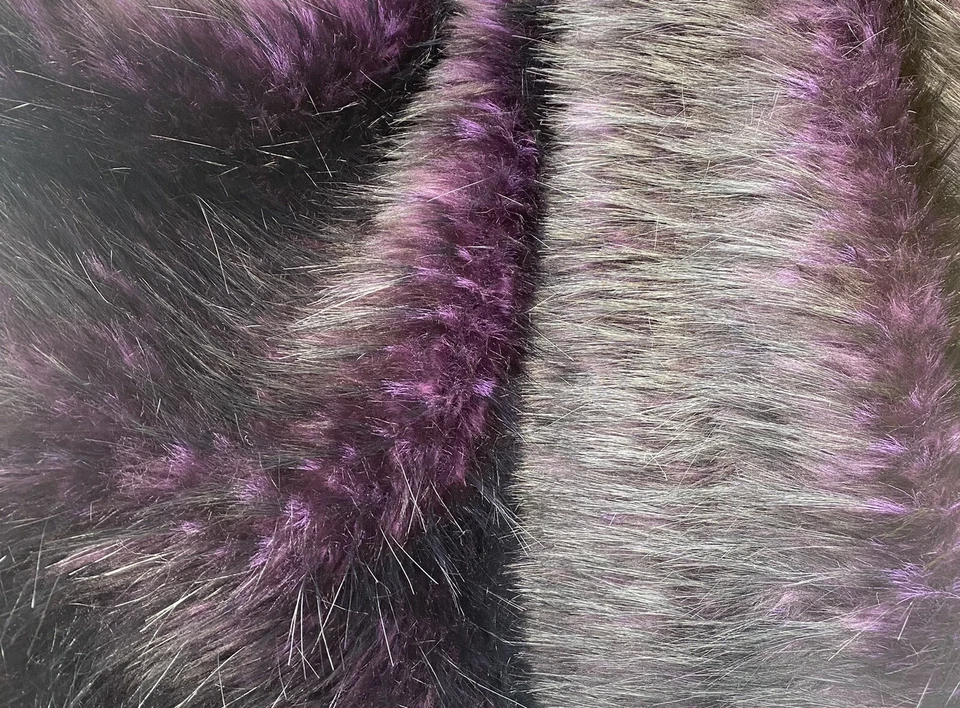Husky Plum faux Synthetic Fur upholstery Fabric by the yard 60" wide - Image 1 of 1