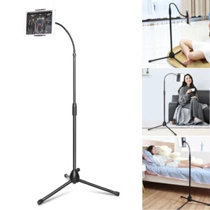 Universal Tripod Floor Stand Holder Adjustable Gooseneck For iPad iPhone Tablet - Picture 1 of 12