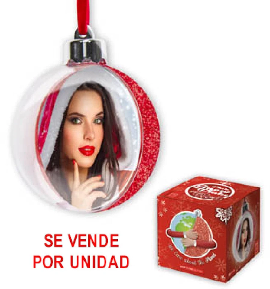 ZEP Weihnachtskugel mit Foto 7,5x7,5 cm Rot zum Hängen - Bild 1 von 1