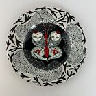 Jenny Mendes Studio Pottery Butterfly Plate Hand Painted Gemini Art Dish Twins