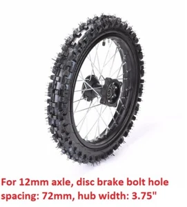 14" FRONT WHEEL TIRE FOR 12MM AXLE PIT DIRT BIKE WM08K - Picture 1 of 3