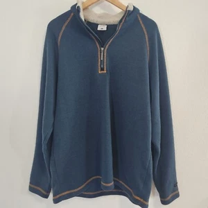 COLUMBIA XCO Sweater Mens L Blue Outdoor 1/4 Zip Pullover Sherpa Collar Fleece  - Picture 1 of 13