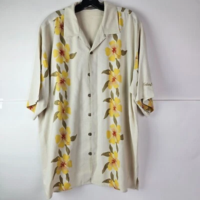 Мужская гавайская рубашка с коротким рукавом Bobby Chan 100% шелк размер L - Изображение 1 из 4