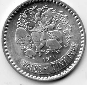 Mardi Gras Doubloon Krewe of Proteus 1970 aluminio - Imagen 1 de 2