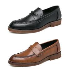 Mens Faux Leather Slip on Loafers Dress Formal  Casual Shoes Plus Size