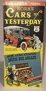 Sarasota FL Vintage Folleto Cuernos Coches de Ayer Vintage Viaje Florida - Imagen 1 de 3
