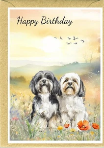 Lhasa Apso Dog (4"x 6") Birthday Card - blank inside - by Starprint - Picture 1 of 1